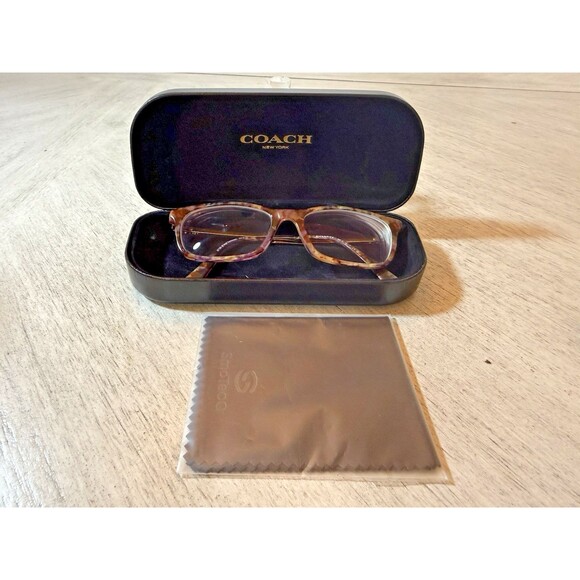 Coach Eyeglasses HC 6110 5739 Petal Tortoise Rectangular Frame 52-16 140 & Case main image 12